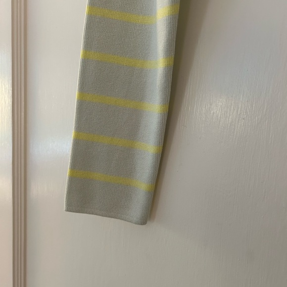 ZARA light blue and green Stripped Low Back Crop Top - Picture 4 of 8